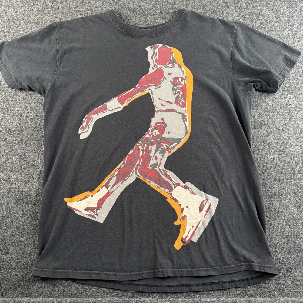 Jordan Brand Mens Large Graphic T-Shirt Black‎ Jumpman Silhouette Short Sleeve